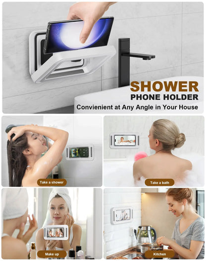 Support de Téléphone Étanche pour Douche avec Rotation 480°