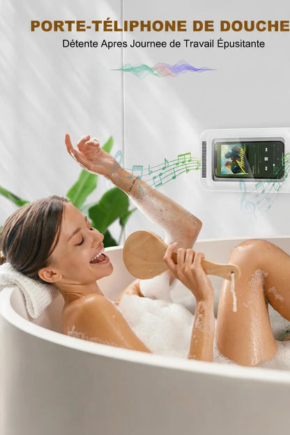Support de Téléphone Étanche pour Douche avec Rotation 480°