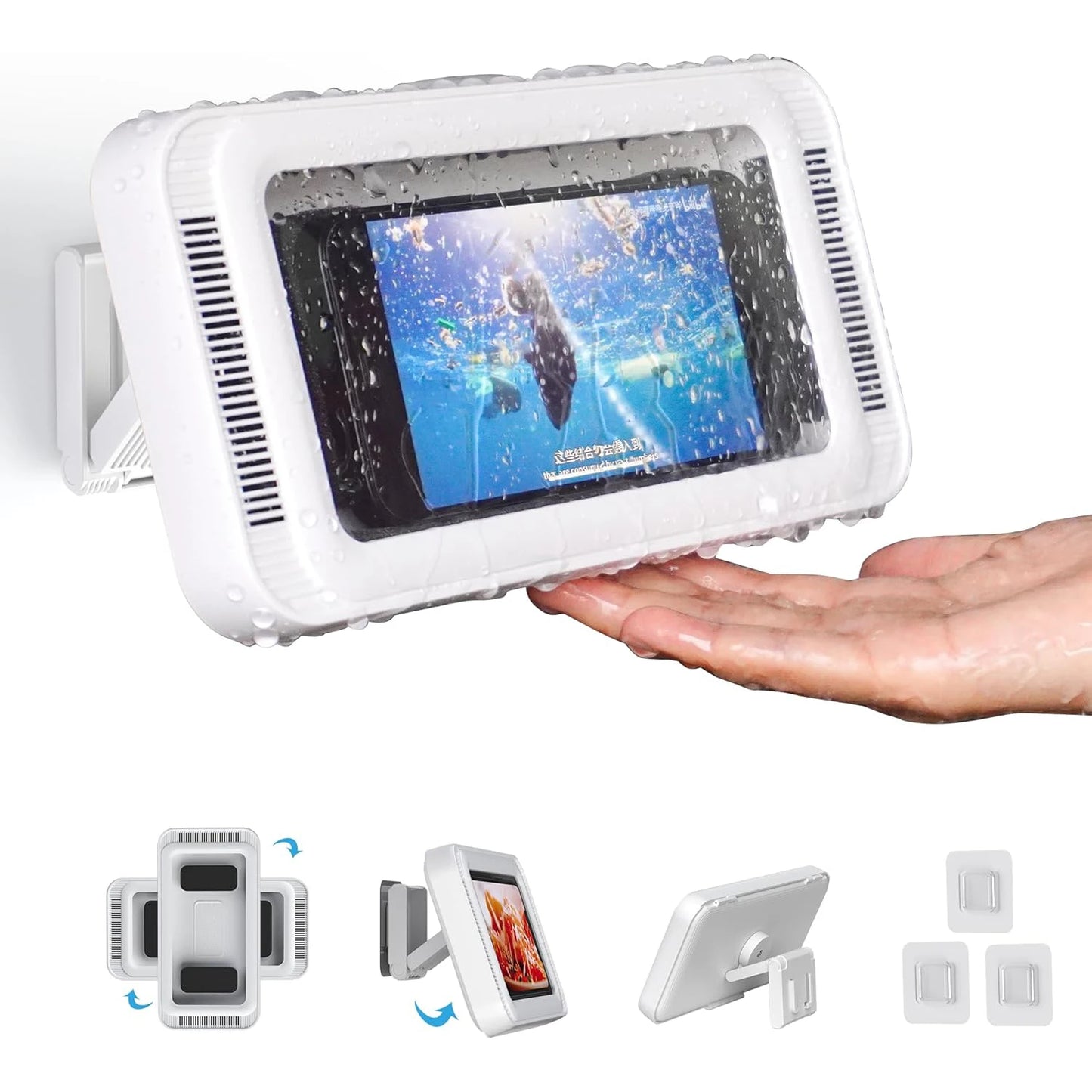Support de Téléphone Étanche pour Douche avec Rotation 480°